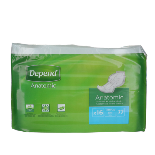 Afbeelding van Depend Anatomic Normal inlegverband, 16 stuks verpakking.