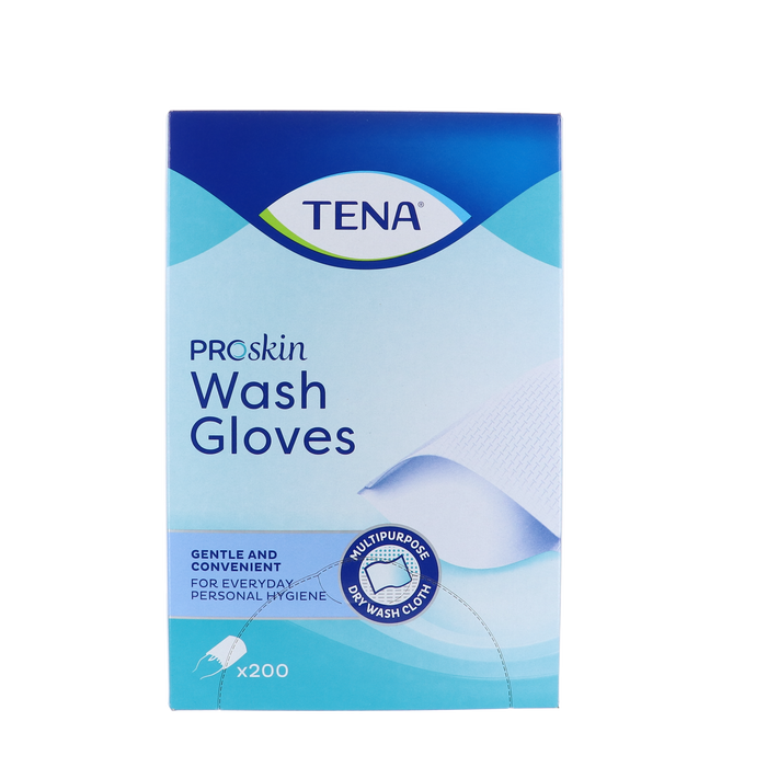 TENA Proskin Wash Gloves, 200 stuks