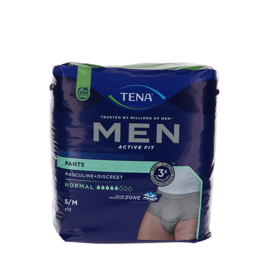 Tena Men Active Fit Pants Normal, S/M, 12 stuks in verpakking