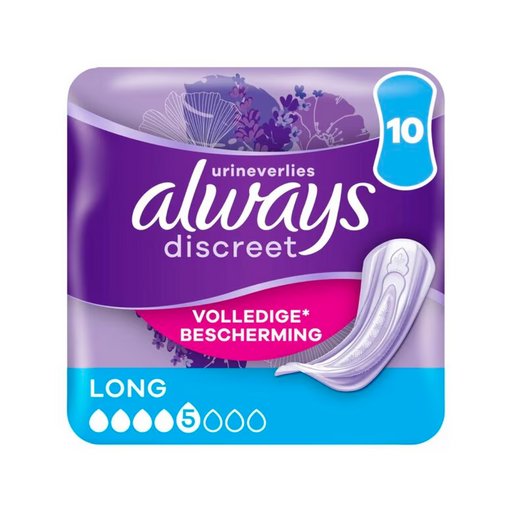 Afbeelding van Always Discreet Incontinentie Verband 10 stuks Long Plus.